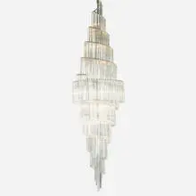 Camer, massive chandelier, c. 1965, enameled steel, glass