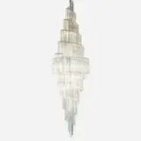 Camer, massive chandelier, c. 1965, enameled steel, glass