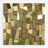 Custom Cityscape wall panel by Paul Evans, c. 1970, bronzed resin over wood, polished brass, sold Sep 2020