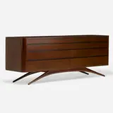 cabinet by Vladimir Kagan, c. 1967, walnut, sold Sep 2020
