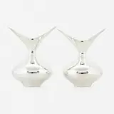 Hans Bunde, vases, pair, 1963, sterling silver