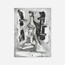 Peter Voulkos, New Stack Monotype, 1996, drypoint with over painting applied by hand to the plate before being pulled