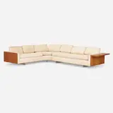 Vladimir Kagan, sectional Cube sofa, c. 1967 / 1974, walnut veneer, upholstery, acrylic