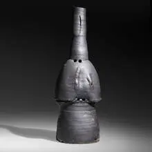 Untitled Stack by Peter Voulkos, 1973, gas-fired glazed stoneware with pass-throughs and slashes, sold Sep 2020