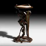 Albert Paley, Plant Stand, 2009, forged and fabricated polychromed steel, granite