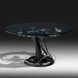 Albert Paley, Golden Dawn table, 2007, forged and fabricated polychromed steel, beveled glass