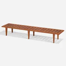 Bench by Hans J. Wegner, c. 1960, teak, sold Nov 2024