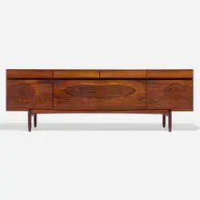 Cabinet by Ib Kofod-Larsen, c. 1960, rosewood, mahogany, sold Nov 2024