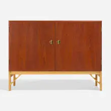 Cabinet, model 232 by Børge Mogensen, c. 1945, teak, oak, brass, sold Nov 2024