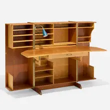 Mummenthaler and Meier, Magic Box desk, c. 1955, teak, steel, brass
