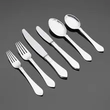 Continental (Antik) flatware service by Georg Jensen, sterling silver, stainless steel, sold Nov 2024