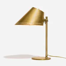 Table lamp, model 9227 by Paavo Tynell, c. 1955, brass, sold Nov 2024