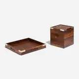 Richard Nissen, Ice bucket and tray, c. 1965, rosewood, chromed metal