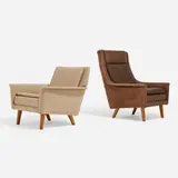 Folke Ohlsson, Lounge chairs, set of two, c. 1960, upholstery, teak