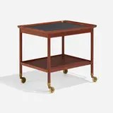 Ludvig Pontoppidan, Tea cart, c. 1950, teak, Formica, brass, casters