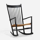 Hans J. Wegner, Rocking chair, lacquered beech, paper cord