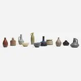 Carl-Harry Stålhane, Collection of eleven miniature vessels, c. 1955, glazed stoneware