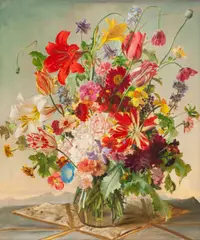 Still life with spring flowers by Franz Xaver Wolf, sold Nov 2016