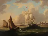 Abraham Hulk, Steam boat and masted ship off the Dutch coast