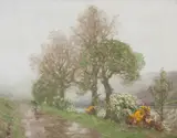 A path beside the river by George Houston Rsa Rsw Rgi, sold Nov 2016