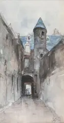 James Little, An Old Town Close, Edinburgh; and a companion picture, a pair, (2)