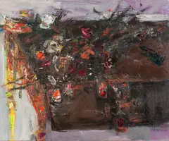 Sir Robin Philipson Ra Prsa Frsa Rsw Rgi DLitt Lld, Roses on a Red Table