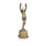 Stefan Dakon, Cold-Painted Bronze and Carved Ivory Figurine, circa 1935, Cold-Painted Bronze