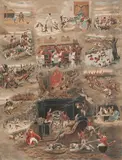 Alfred Charles Havell, A Fox-Hunter's Dream; A Racing Nightmare, a pair, coloured lithographs