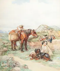 James Hardy Jnr, After the Shoot, watercolour