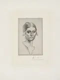 Pablo Picasso, Portrait d'Olga Picasso, 1920, Kaltnadel auf Zink auf dünnem weißem Bütten