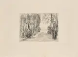 Max Liebermann, Haus am Wannsee, 1926, Kaltnadel auf Velin