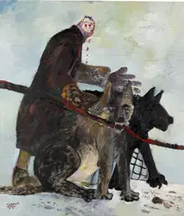 Ralf Kerbach, Hundefrau, 1986, Öl auf Leinwand