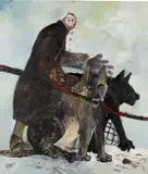Ralf Kerbach, Hundefrau, 1986, Öl auf Leinwand