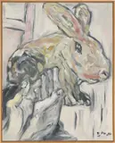 Werner Büttner, Kanickelbock Edmont, 1980, Öl auf Leinwand, mit Künstlerleiste