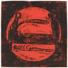 Matt Mullican, Ohne Titel, 1988, 5-teilig: Ölfrottage auf Papier