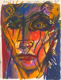 Helmut Middendorf, Kopf, 1985, Aquarell auf Bütten