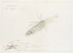 Panamarenko, Helicopter „Sir George Cayley, 1972, Farbserigrafie auf Papier