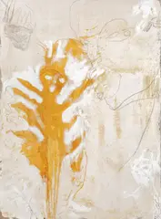 Alva Noto, Weiße Serie (Kopf mit Füßen), 1993, Öl auf Leinwand
