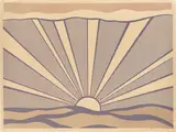 Sunrise by Roy Lichtenstein, 1965, Farboffsetlithografie auf Papier, sold May 2022