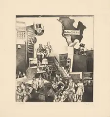 Der Dollar by Karl Hubbuch, 1922, Kaltnadel auf Velin, sold Mar 2022