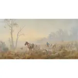 Jan Hendrik Scheltema, (Pulling Stumps, Early Morning), oil on canvas