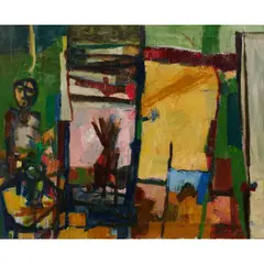 John Olsen, Bird at the Window, 1953-54, oil on canvas