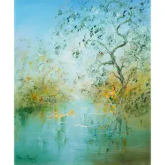 David Boyd, (Swimming under the Trees), oil on canvas