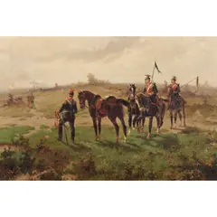 Hermanus Willem Koekkoek, A Scene from the Franco-Prussian War, oil on canvas