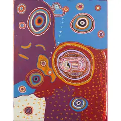 (Language group: Pitjantjatjara) by Ginger Baker, synthetic polymer paint on linen, offered Oct 2026