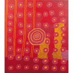 Ginger Wikilyiri, (Language group: Pitjantjatjara), synthetic polymer paint on canvas