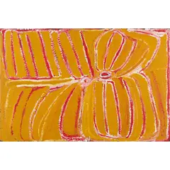 Eubena Nampitjin, (Language group: Wangkajunga), synthetic polymer paint on linen