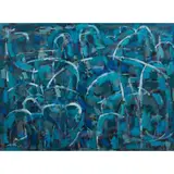 Arch Cuthbertson, Blue Landscape, c.1989, oil on paper on board