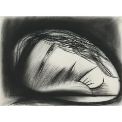 Charles Blackman, Untitled, charcoal on paper