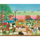 James Nicholas Fardoulys, Shearing A La Australiana, 1972, oil on board